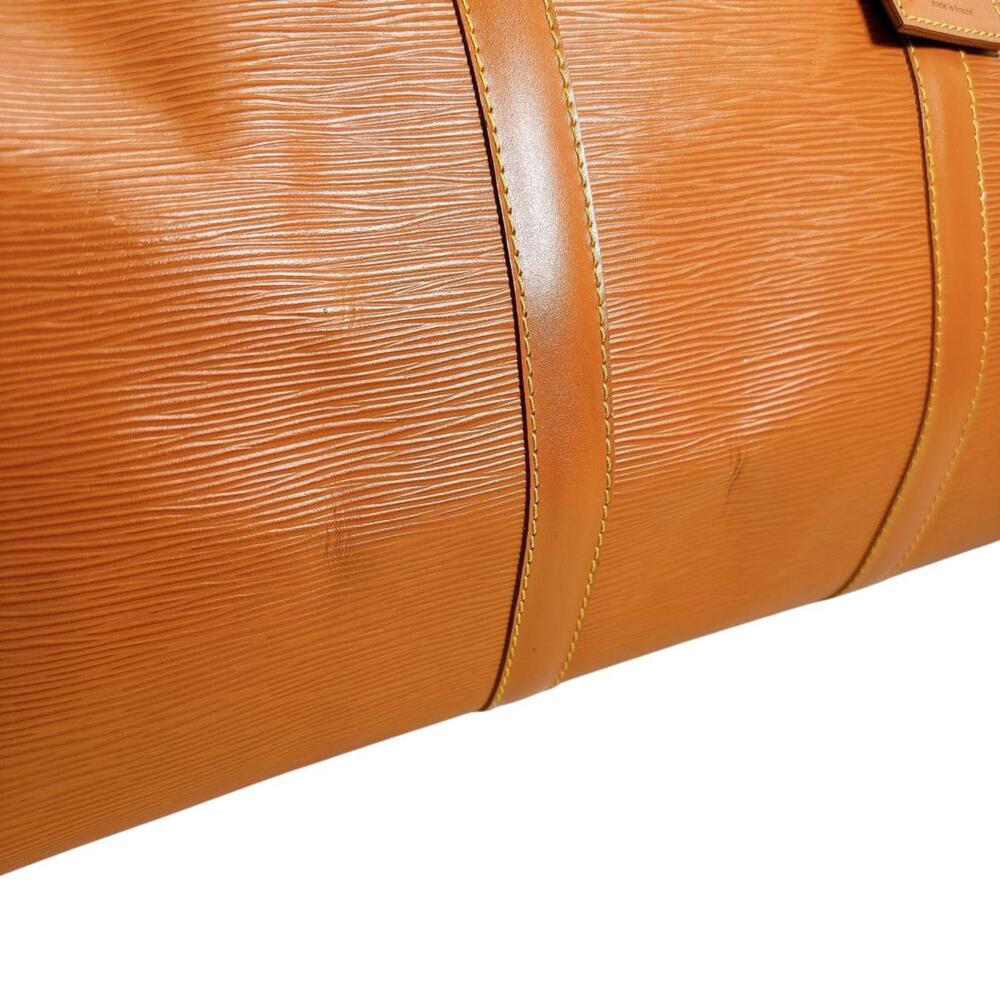 LOUIS VUITTON Brown Leather Keepall 50 Boston Bag - Picture 4 of 16